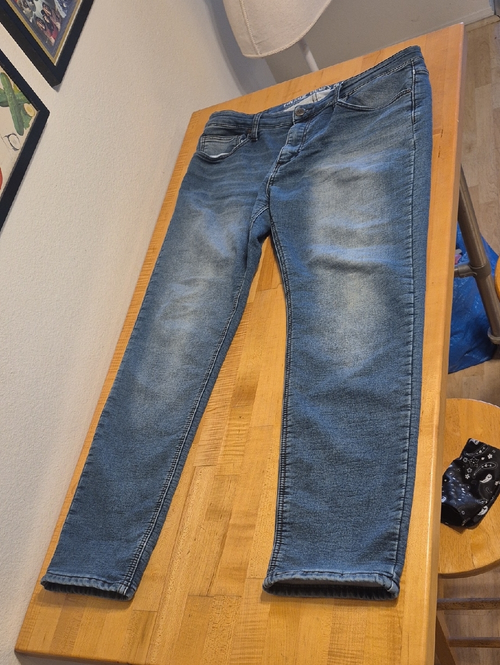 Vintage Gene Black Blue Slim Fit Jeans